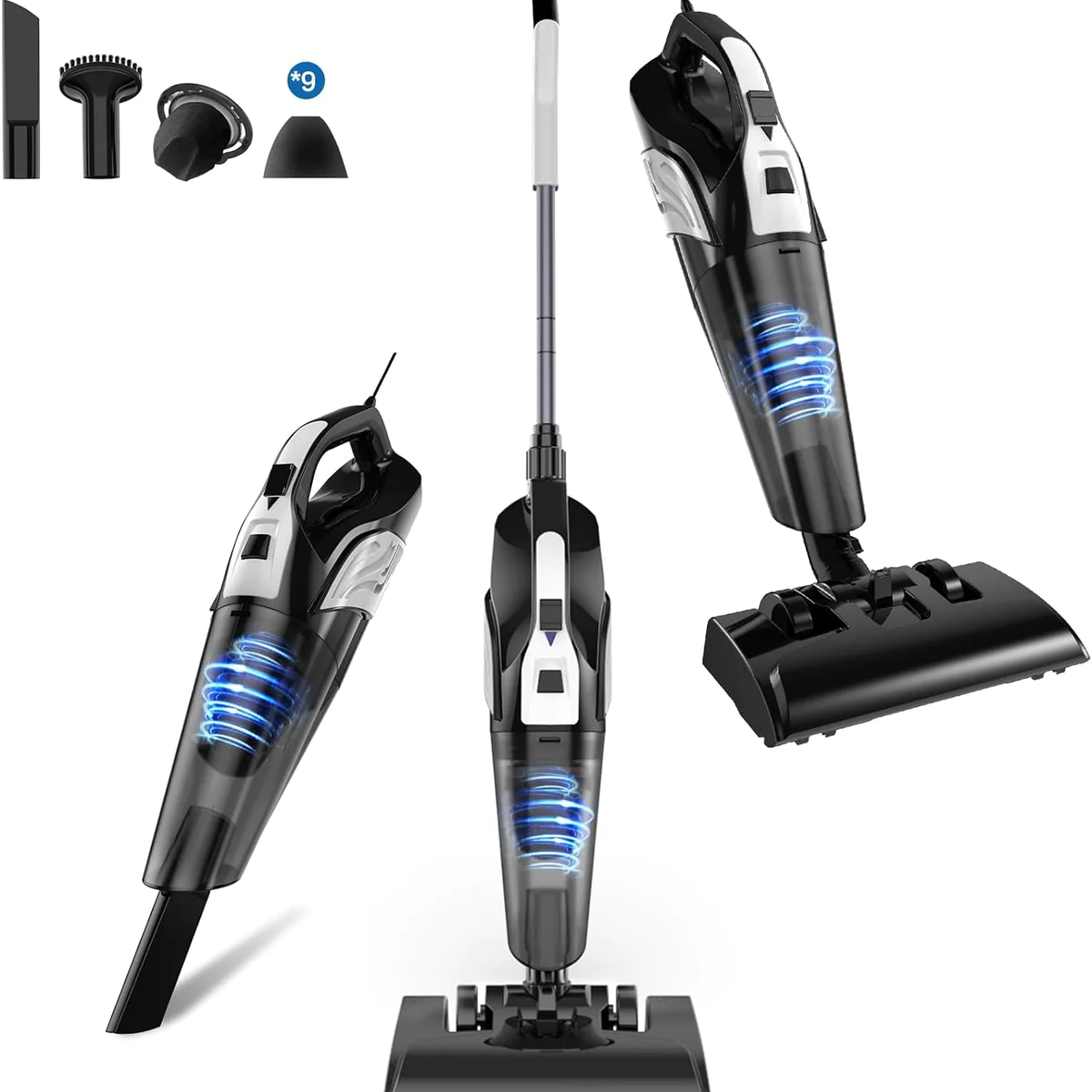 Aspirateur Balai avec Fil 4 en 1 600W gris noir Vendos85