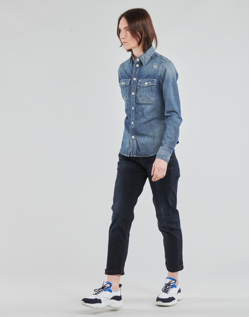 G-Star Raw - KICK BACK WORKER SHIRT WMN LS - Bleu Medium
