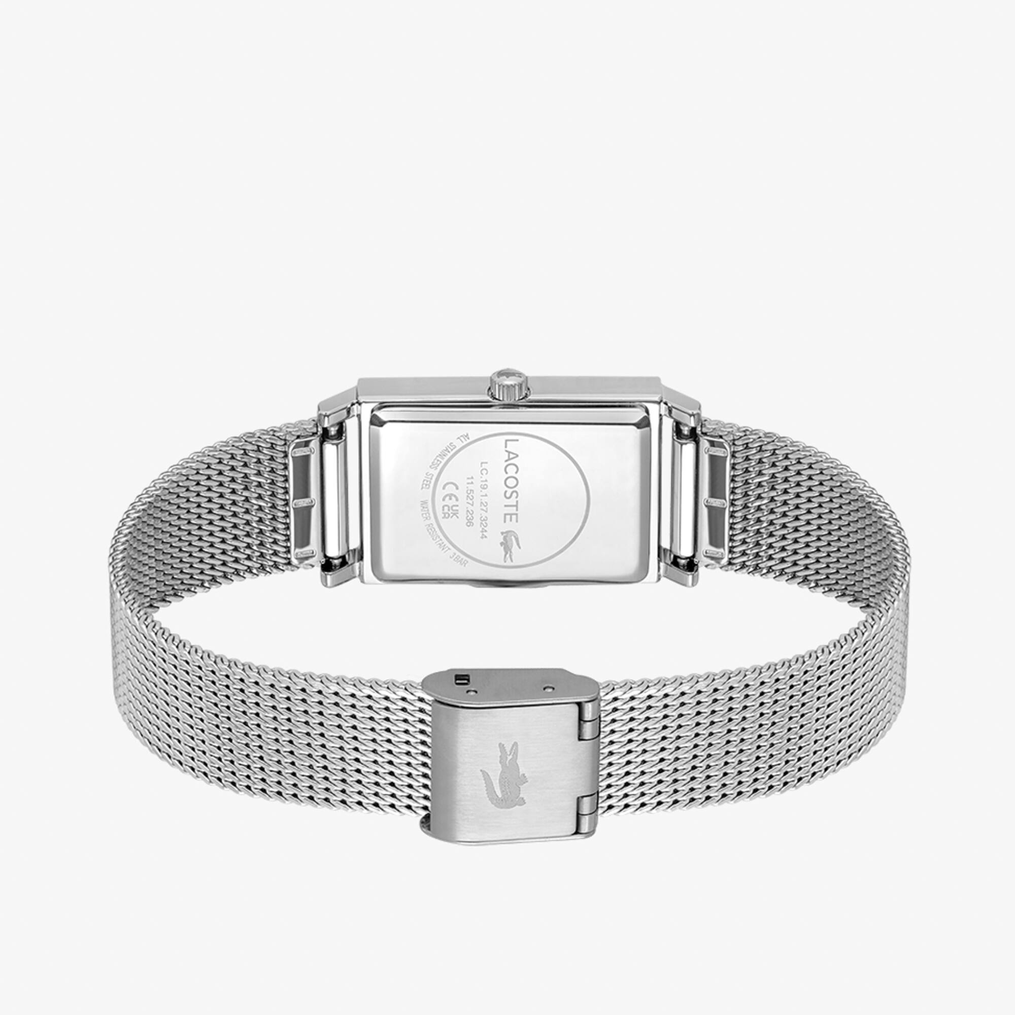 Catherine Zweizeigeruhr aus Edelstahl-Mesh Uhren - Weiss - Lacoste - Damen