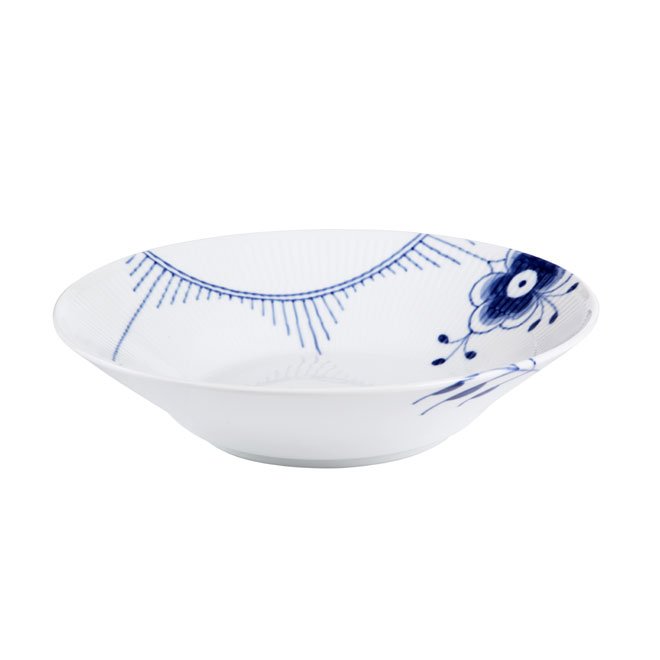 Royal Copenhagen  Blå Mega riflet dyb tallerken - 24 cm.