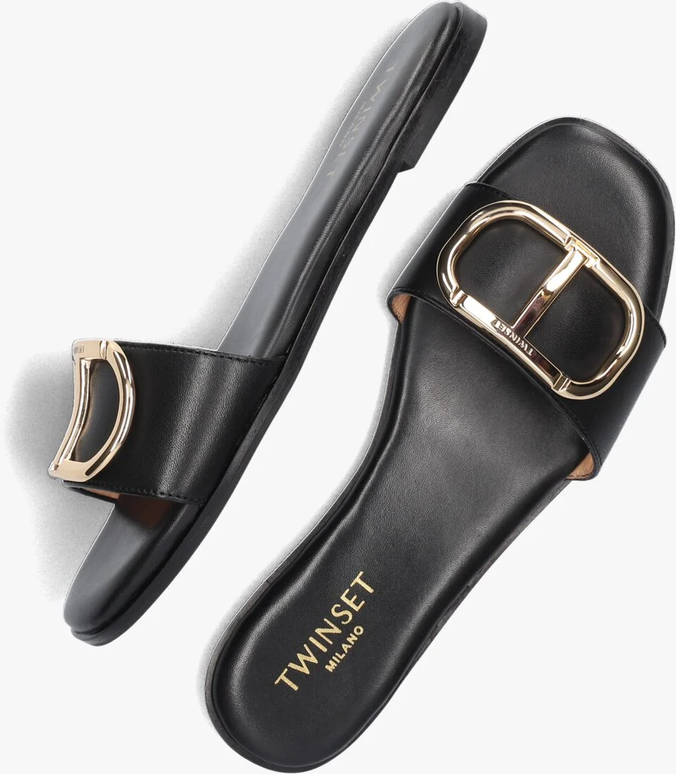 TWINSET MILANO zwarte twinset milano slippers 231tcp128