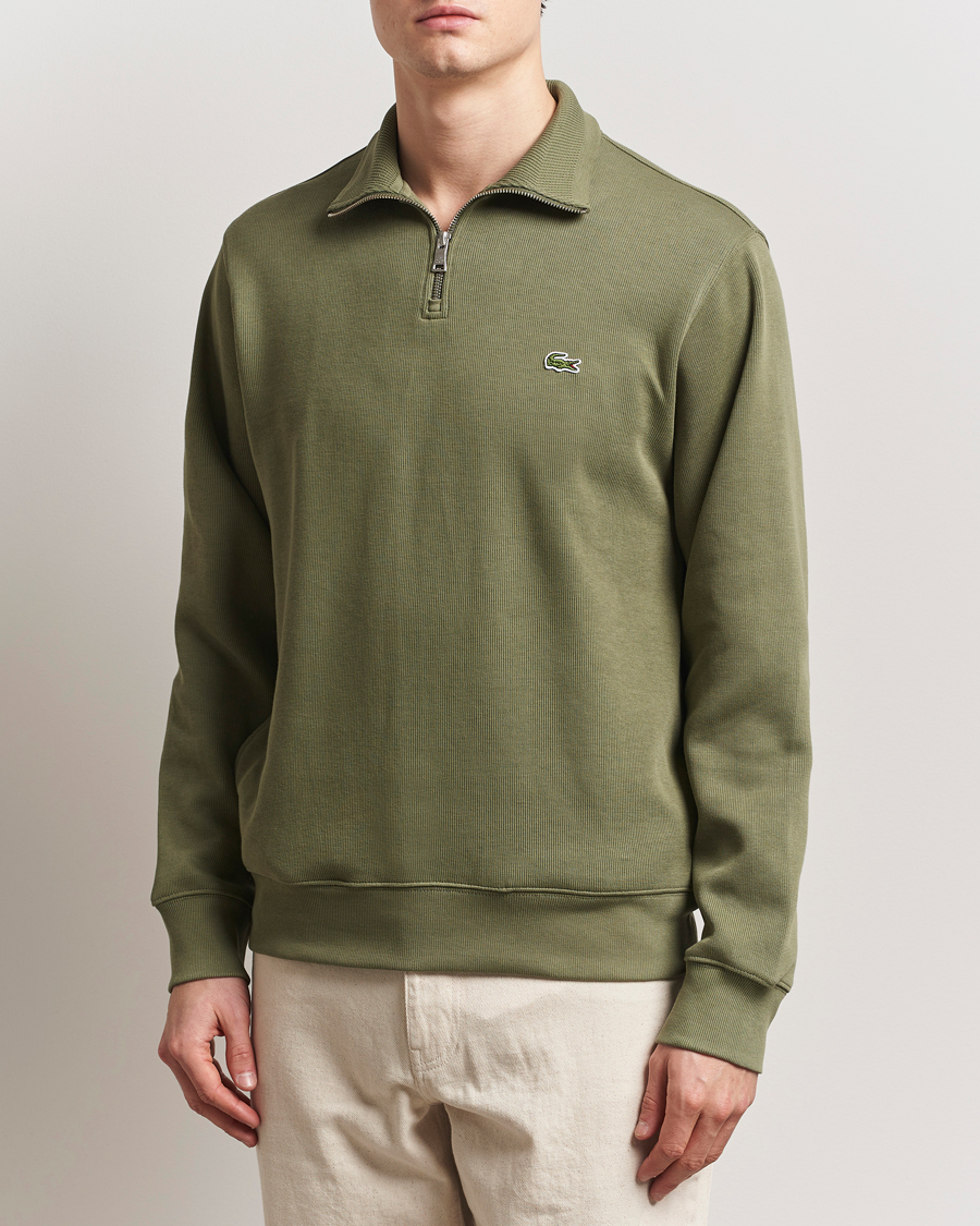 Lacoste Rib Interlock Half Zip Khaki