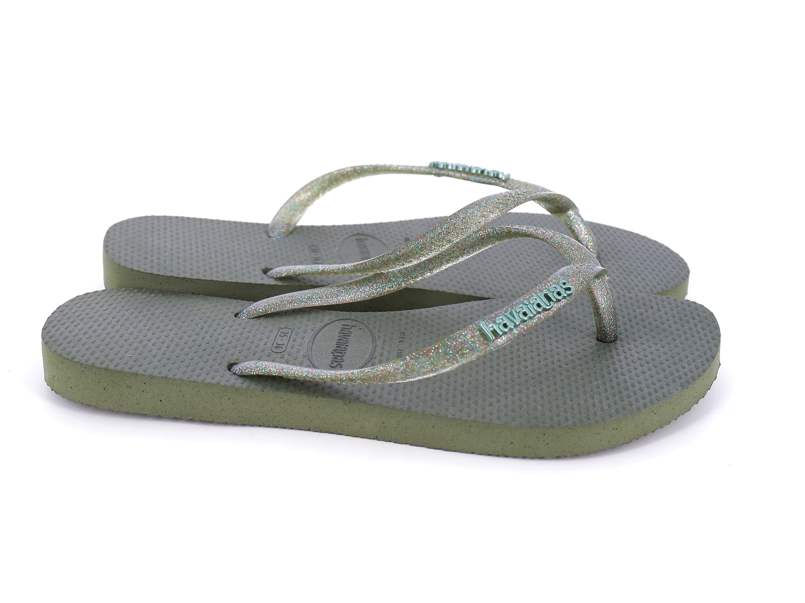 Havaianas-SLIM LOGO METALLI 4119875 Plastique Kaki