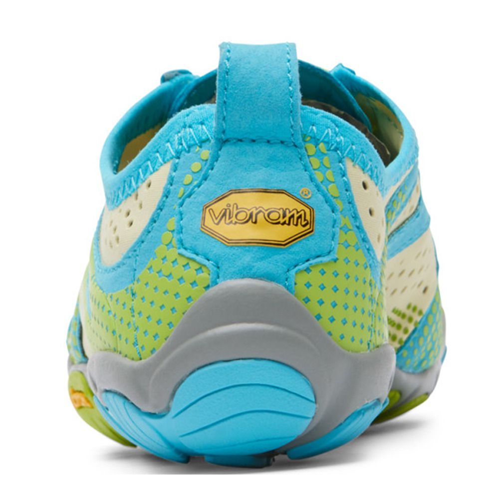 Five Fingers V-RUN - Chaussures running Femme vert citron/bleu