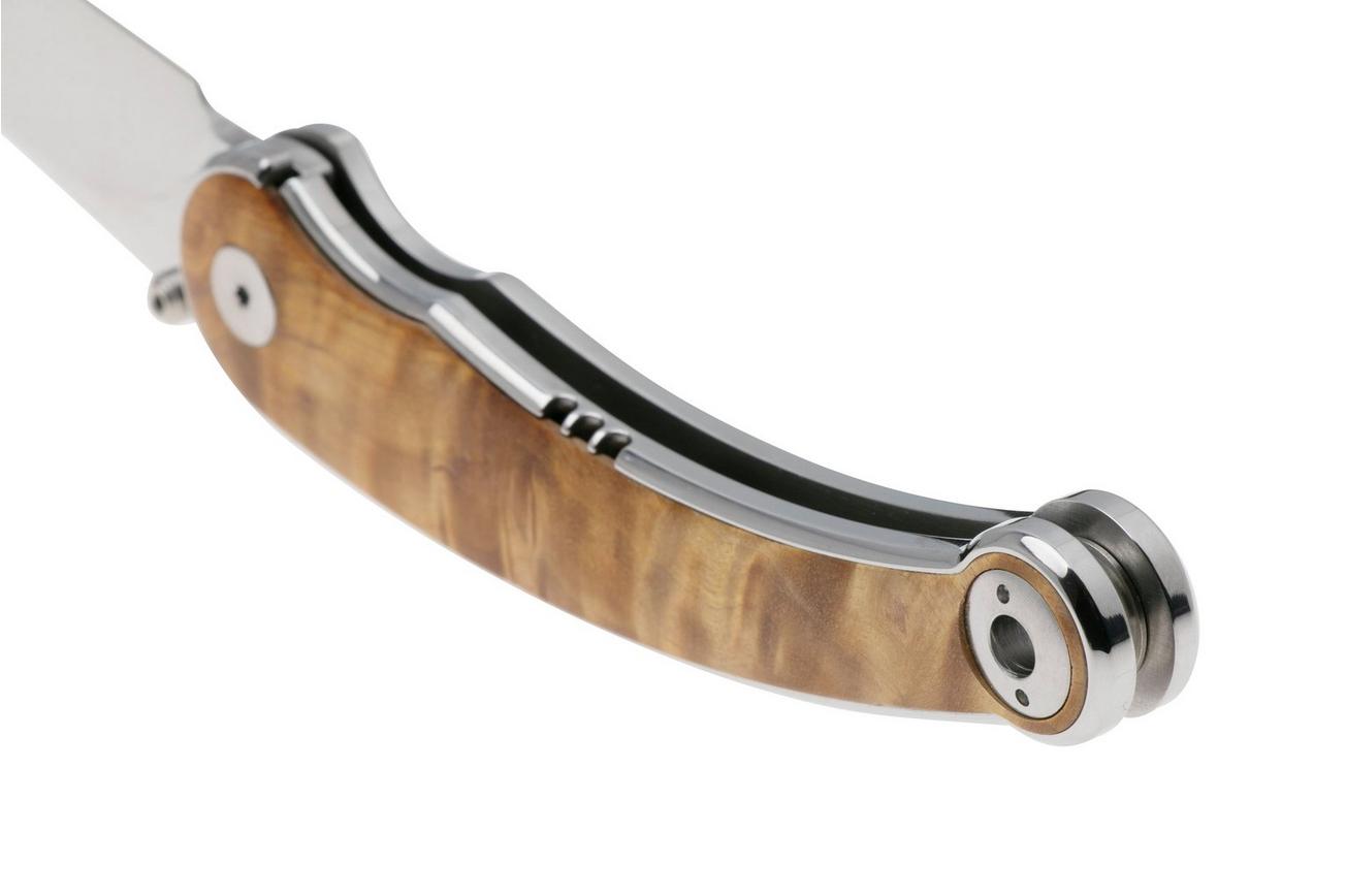 QSP Knife Dolphin 161-B Polished 14C28N, Stabilized Wood, zakmes