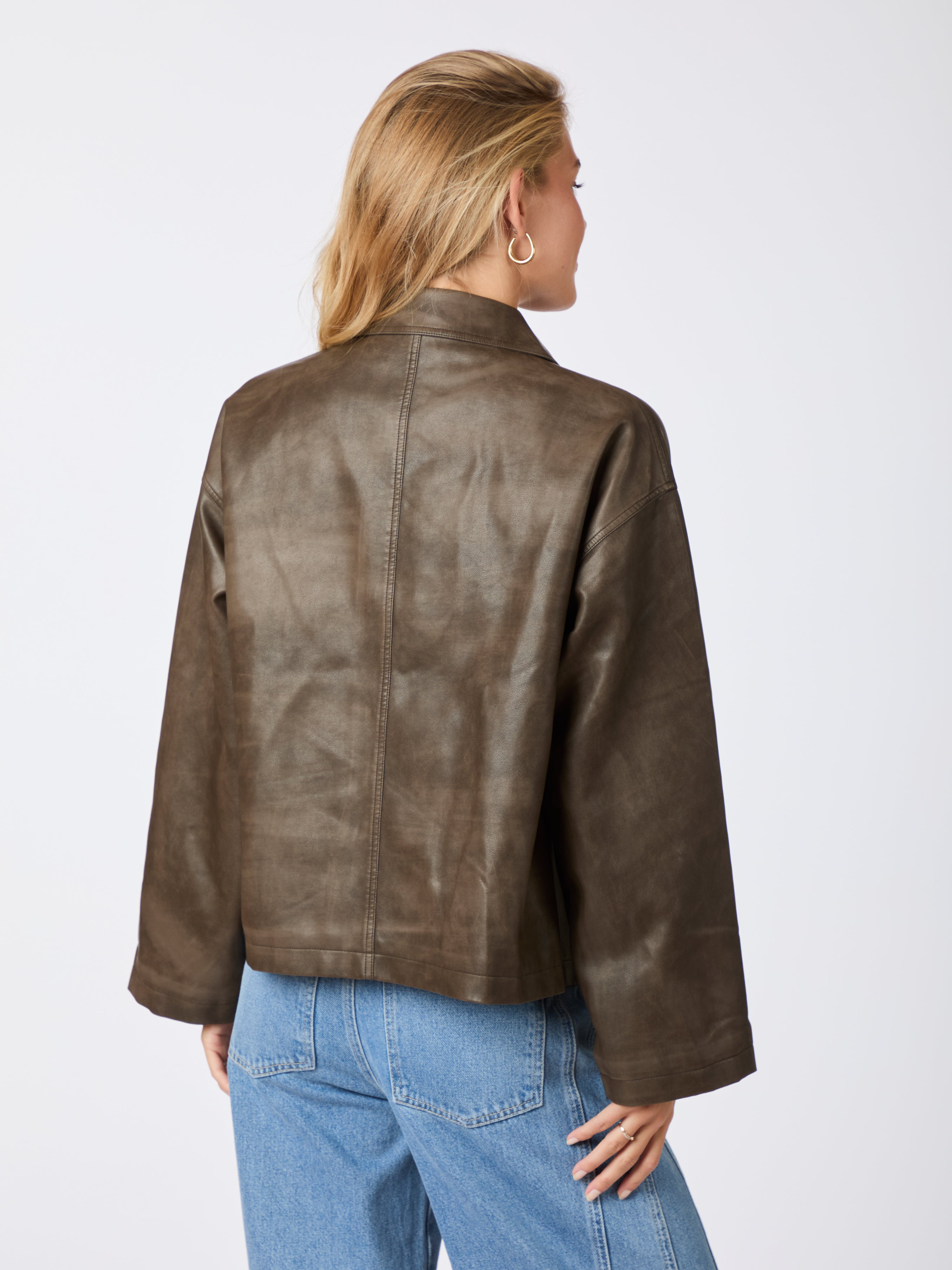 Neo Noir  Titan Faux læderjakke - Dark Brown
