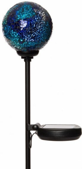 Intratuin solar tuinsteker mozaiek blauw 9,8 x 9,8 x 78 cm