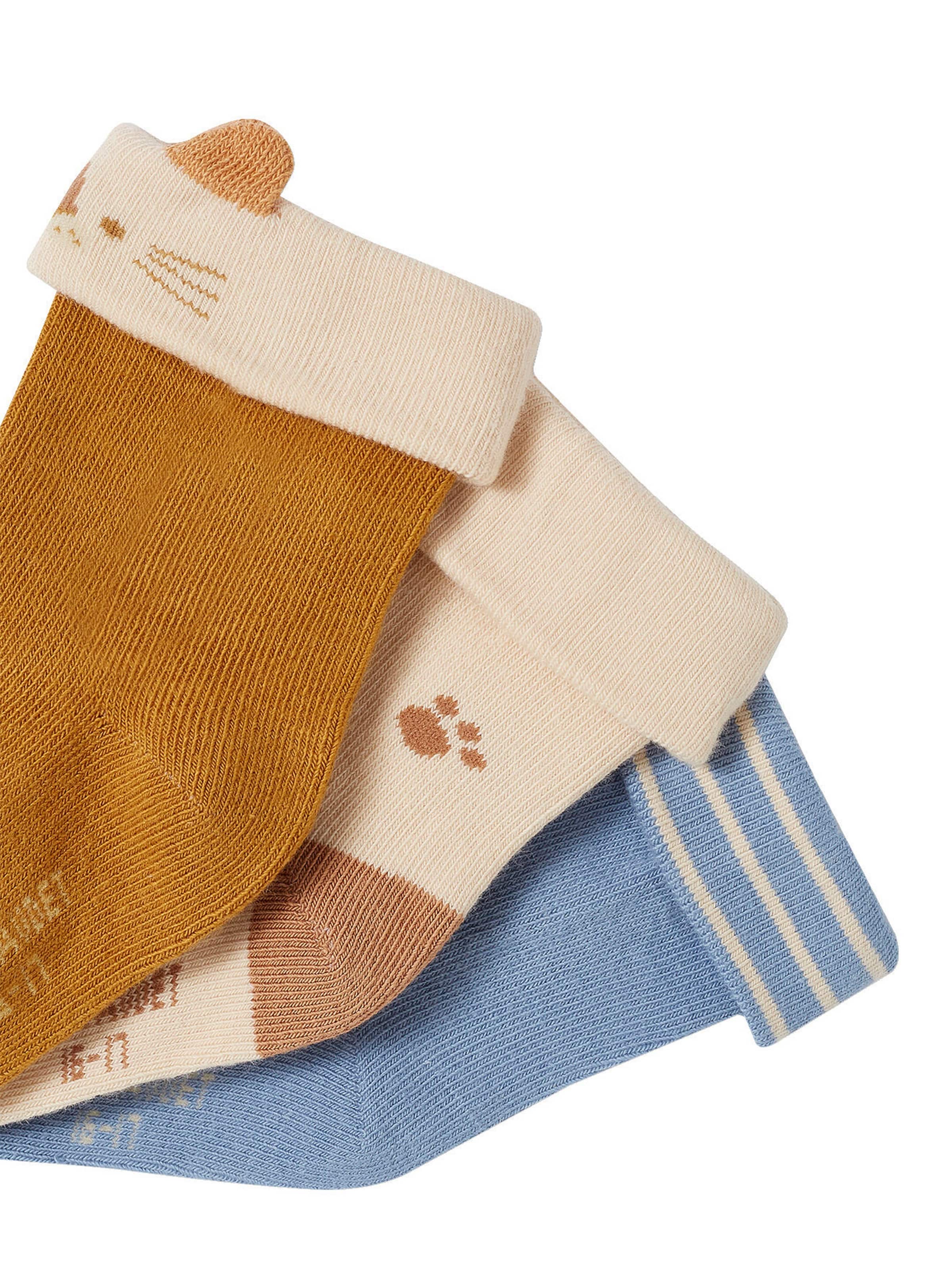 Vertbaudet 3er-Pack Baby Socken mit Tieren Oeko-Tex graublau