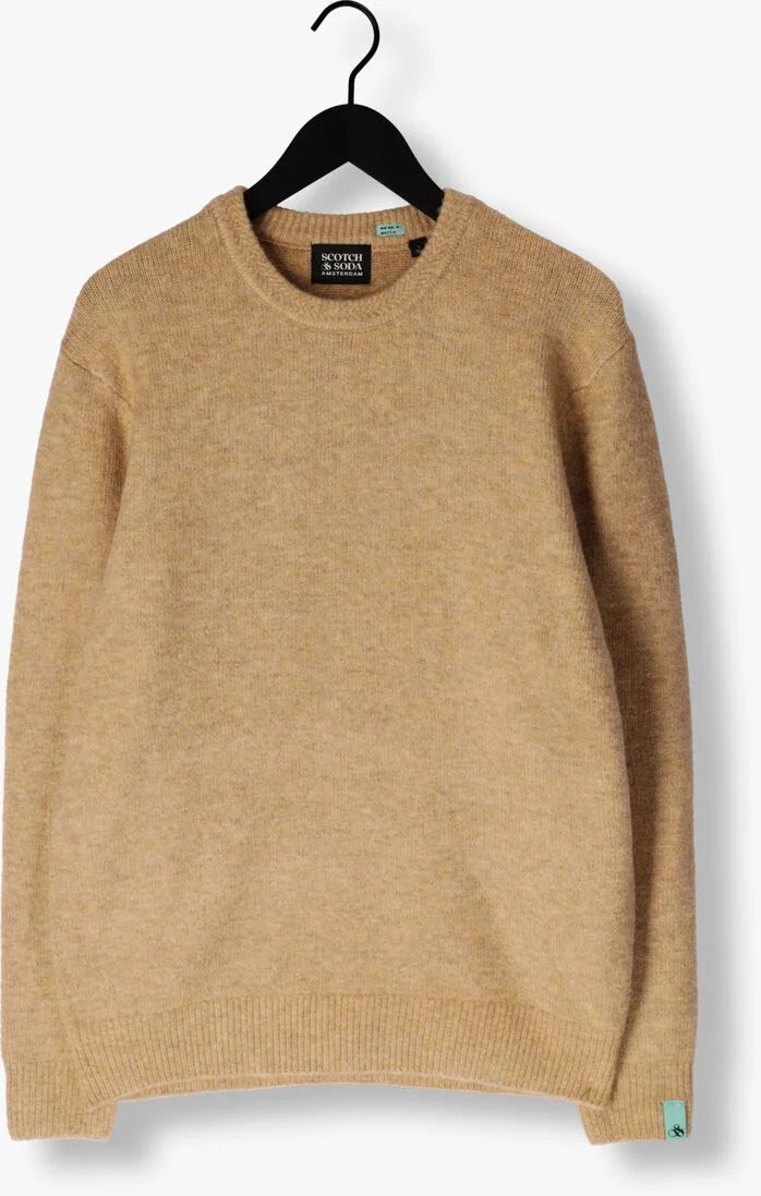 SCOTCH & SODA camel scotch & soda trui regular fit softy-knit melange pull