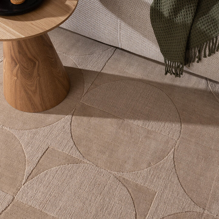 Wollen vloerkleed - Giselle Circles Beige