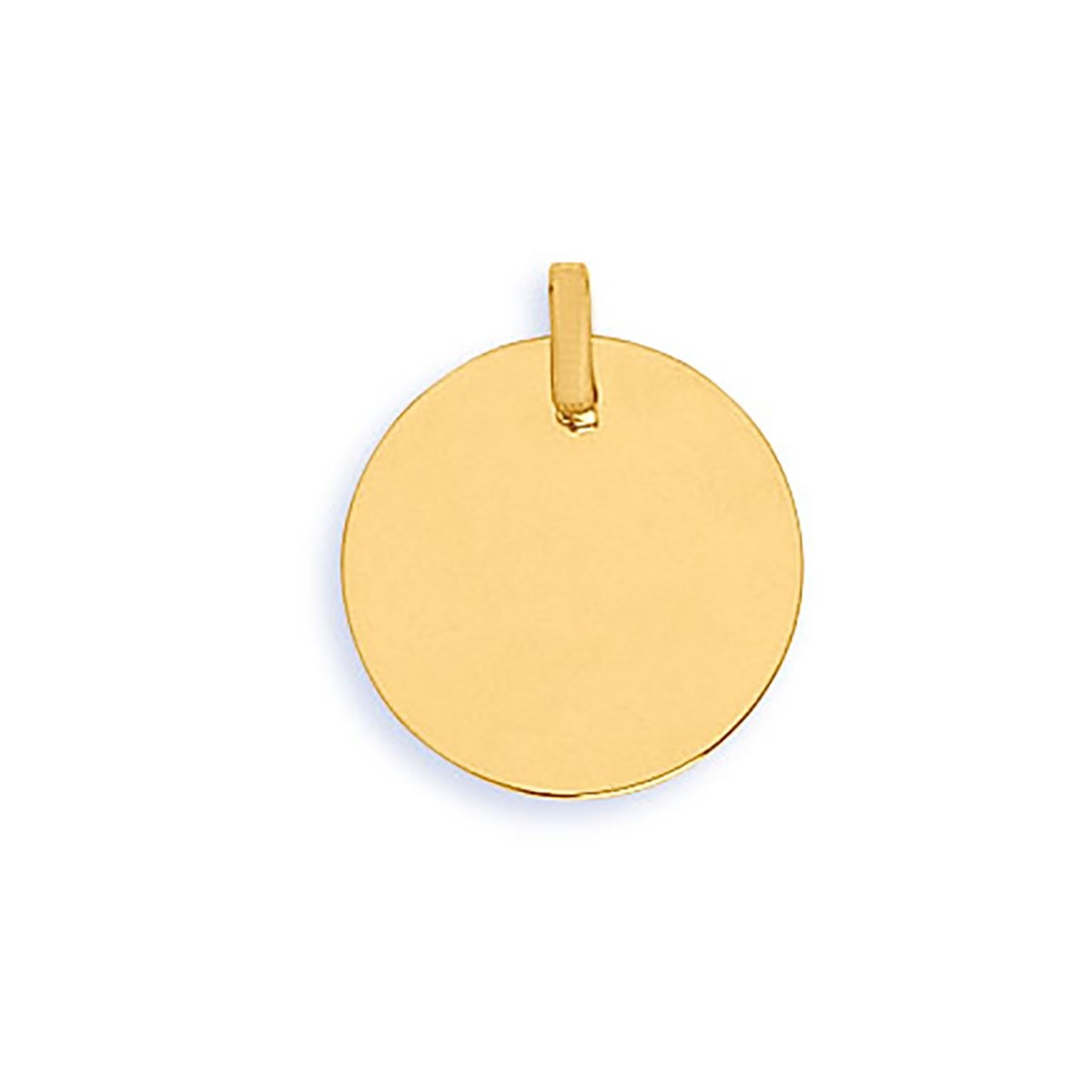 Pendentif Brillaxis plaque ronde en or jaune 9 carats