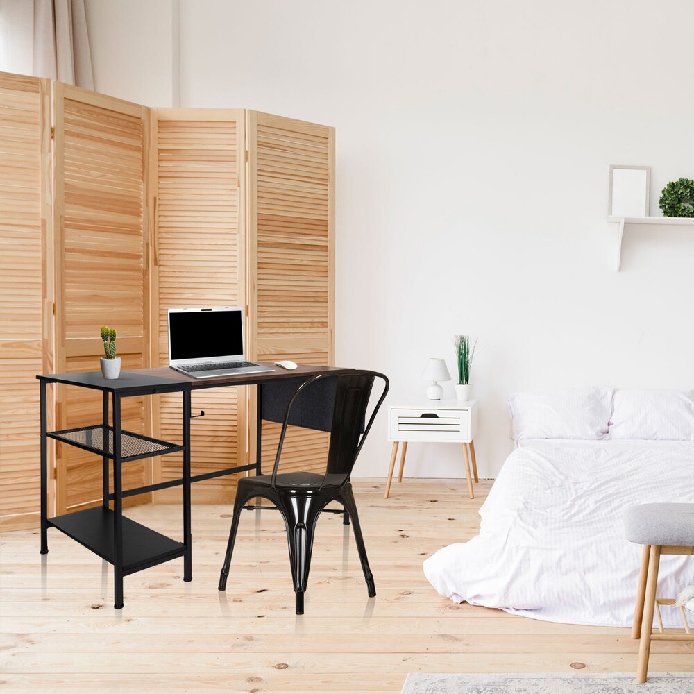 Schreibtisch WORKSPACE H I Melaminharzbeschichtete Spanplatte, Gestell pulverbeschichteter Stahl hjh OFFICE