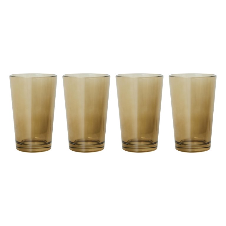 HKliving 70's Glassware thee glas set van 4 mud brown