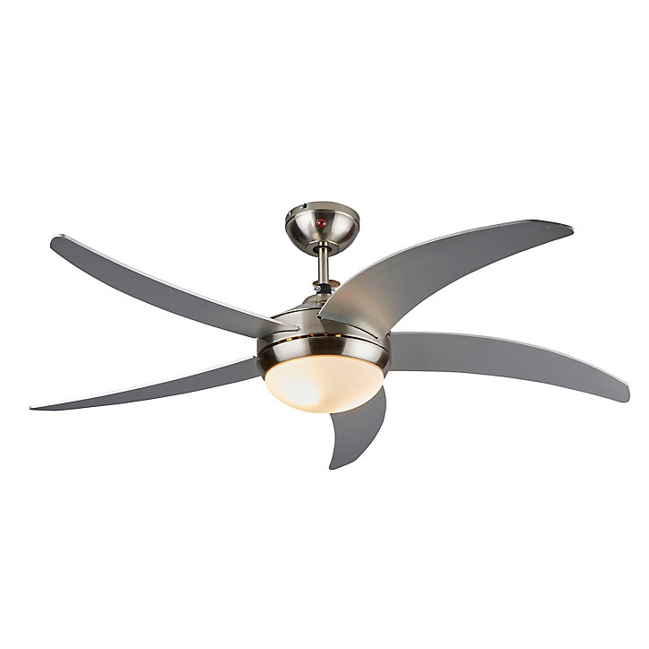 Ventilateur de plafond Colours Hanki chrome 2 x E14 Ø132 cm