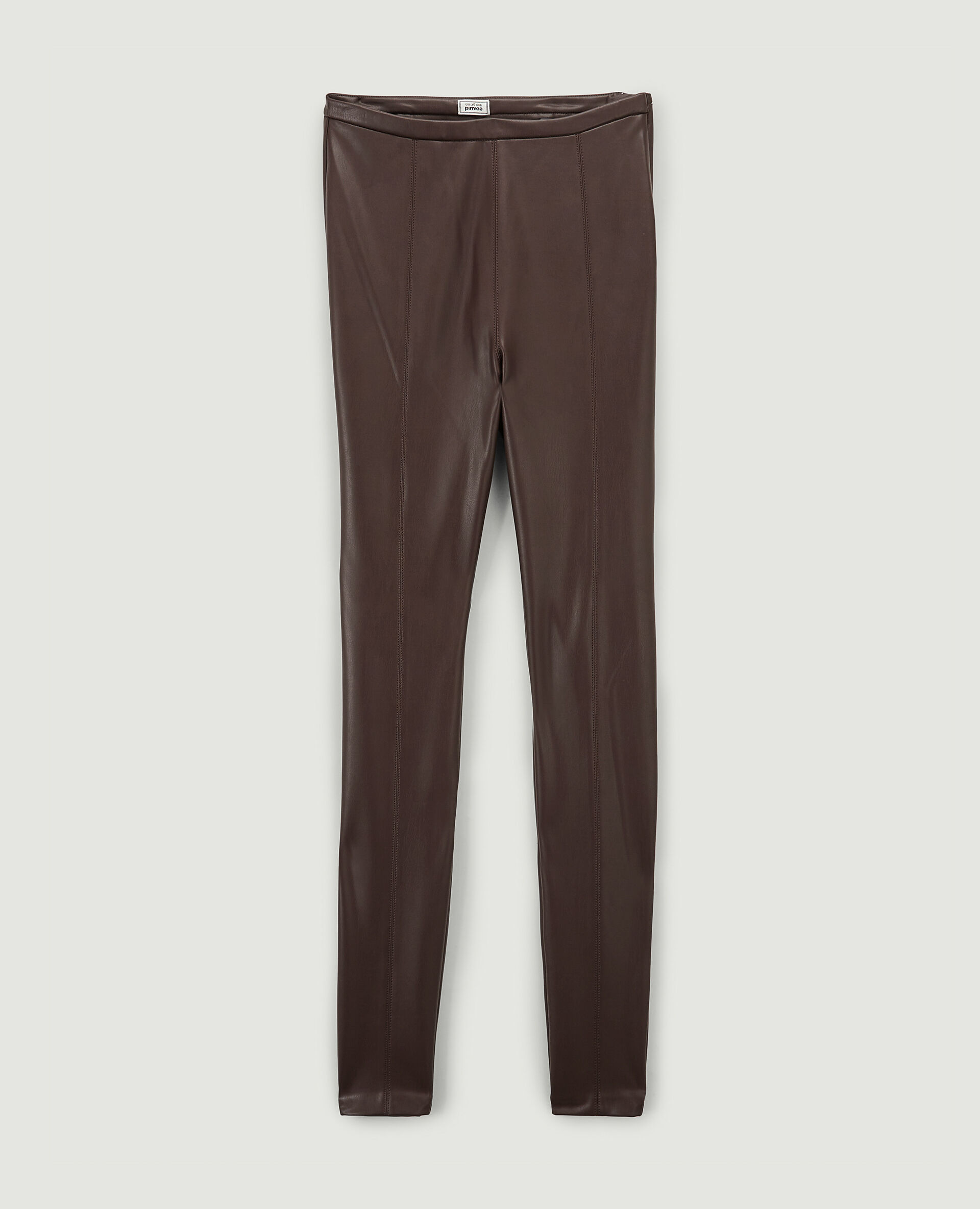 Legging simili cuir - Marron