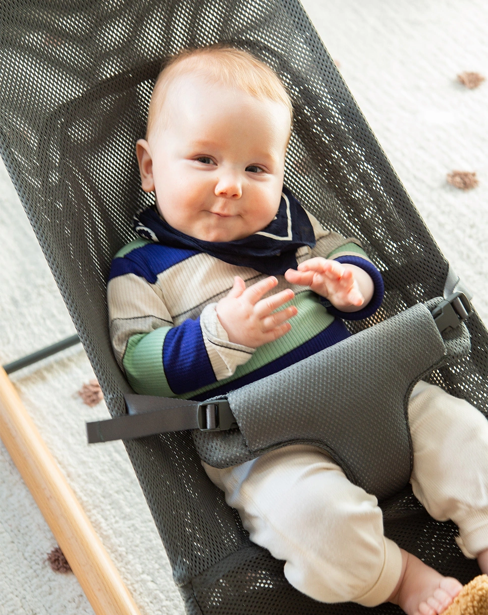 Babywippe EVOLUX MESH in natur/anthrazit