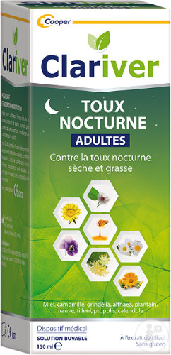 Clariver Toux Nocturne Adulte Sirop Flacon 150ml