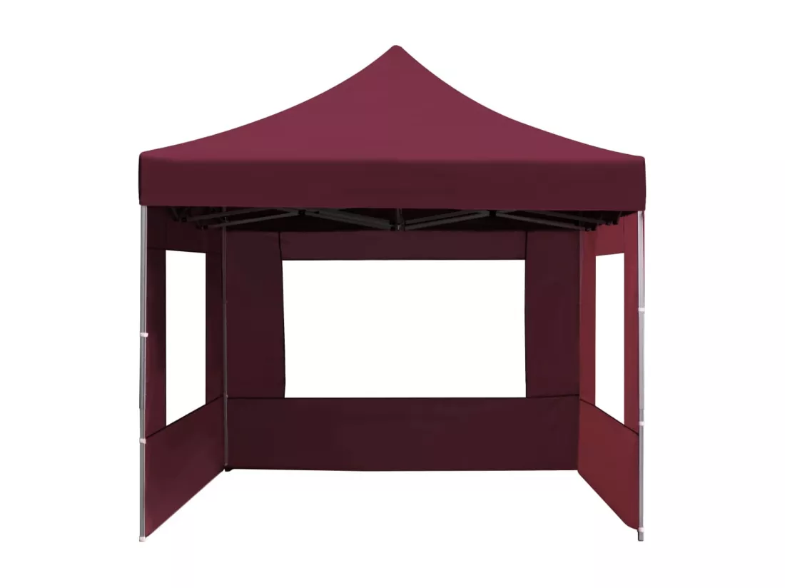 Tente de réception pliable et parois Aluminium 4,5x3 m Bordeaux