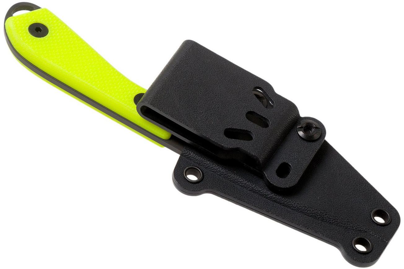 White River Knives M1 Backpacker Pro Yellow G10, Black Ionbond vaststaand mes, Kydex schede