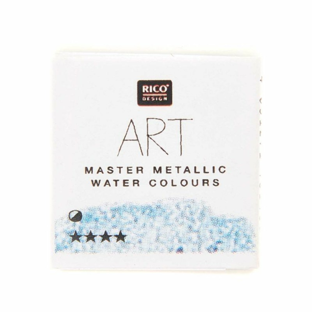 Peinture aquarelle métallique 1/2 godet - bleu clair