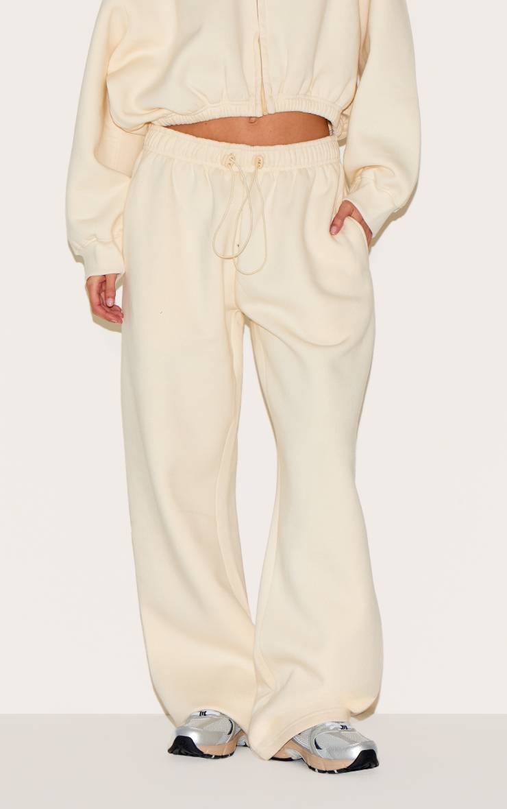 Crème Joggers Oversize À Ourlets À Cordon De Serrage
