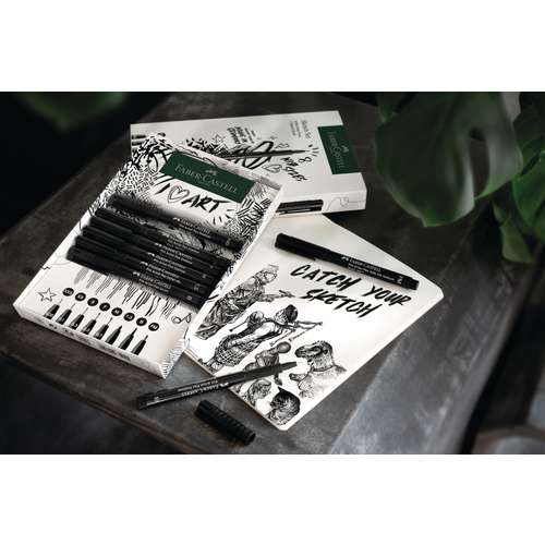 FABER-CASTELL Pitt Artist Pen-Set   Sketchbook