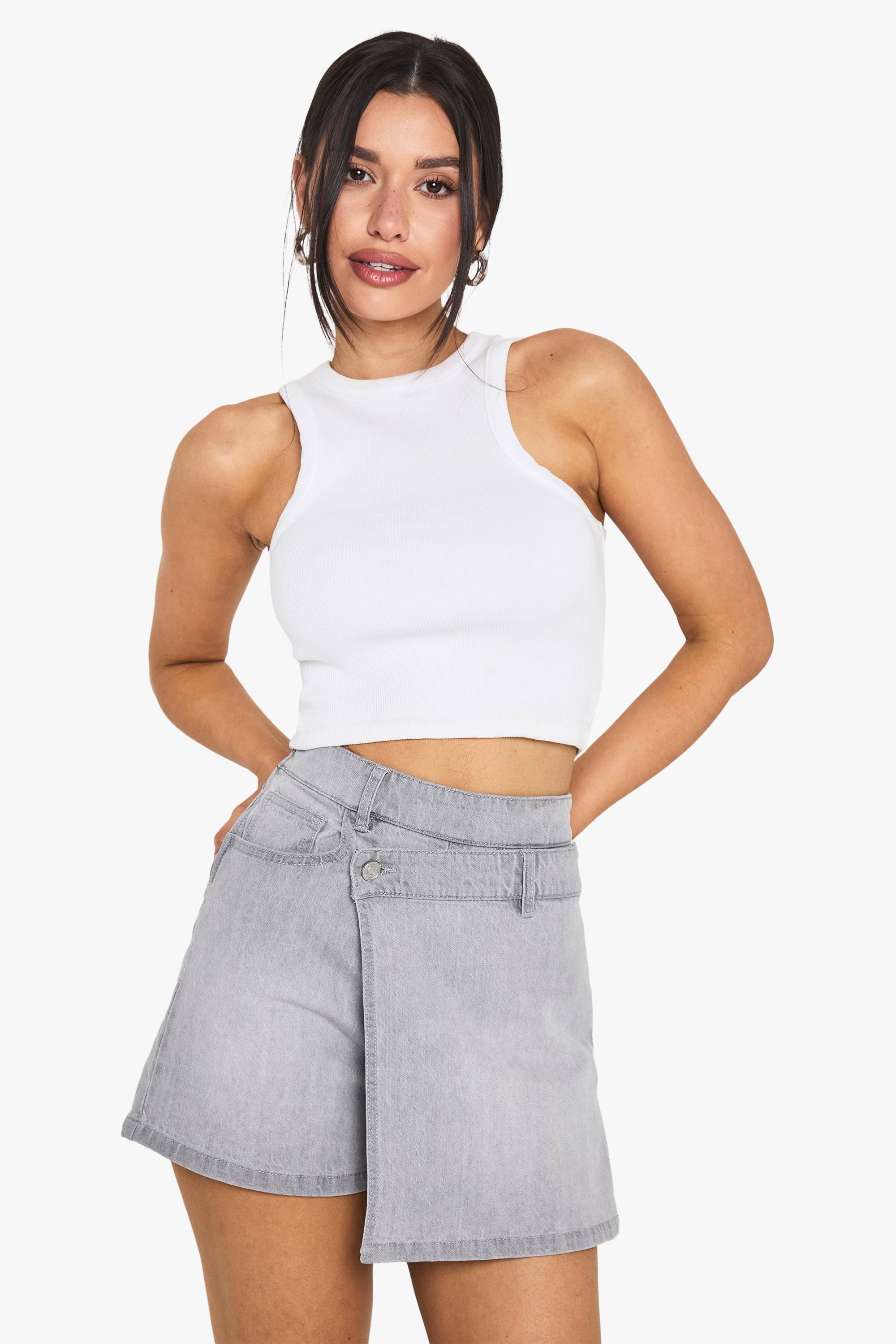 boohoo Jupe-short En Jean Tall