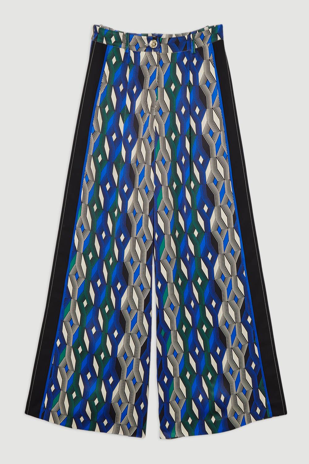 KarenMillen Pantalon taille haute en satin de viscose imprimé Amelia Graham