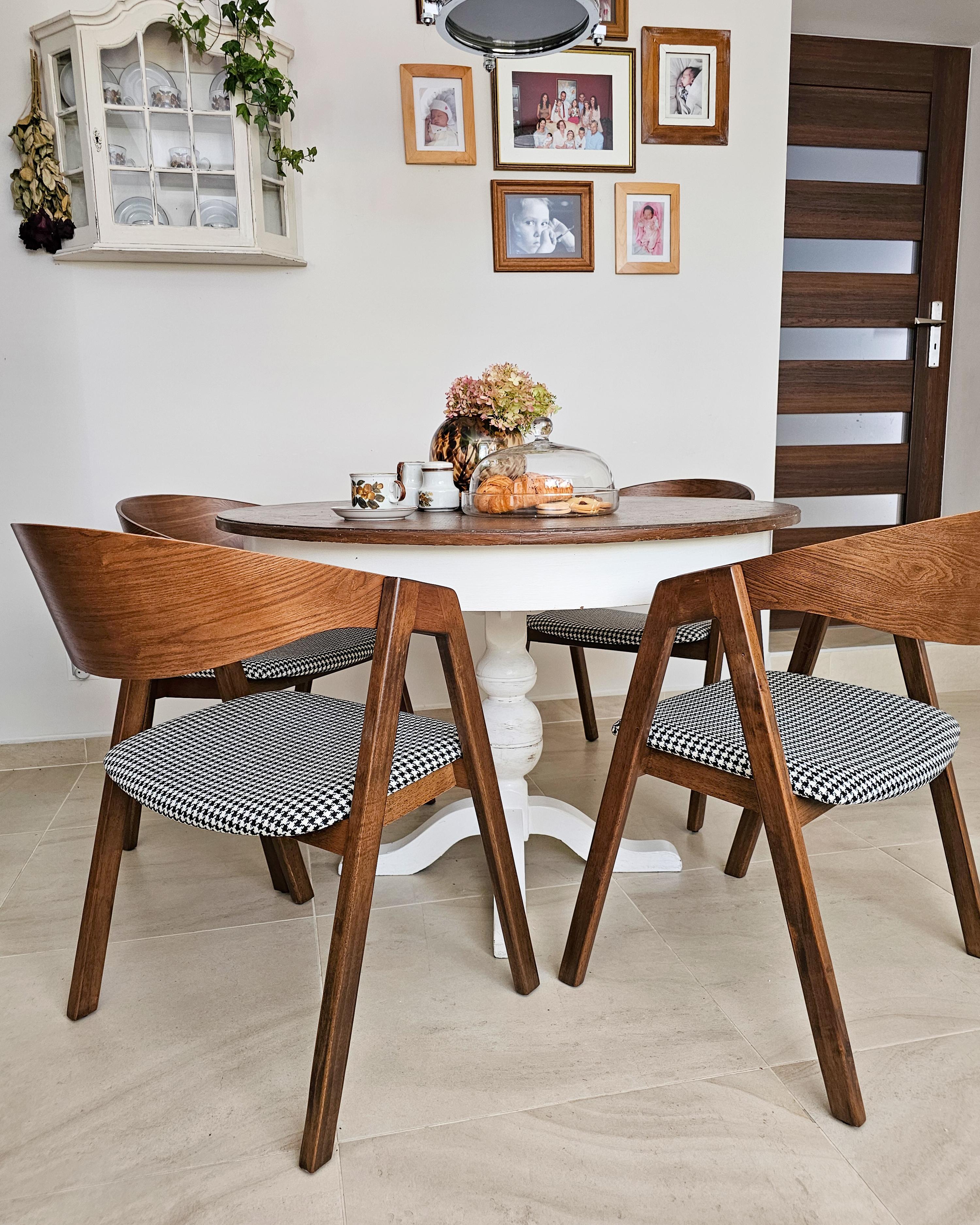 Set van 2 eetkamerstoelen YUBA Hout Zwart/wit