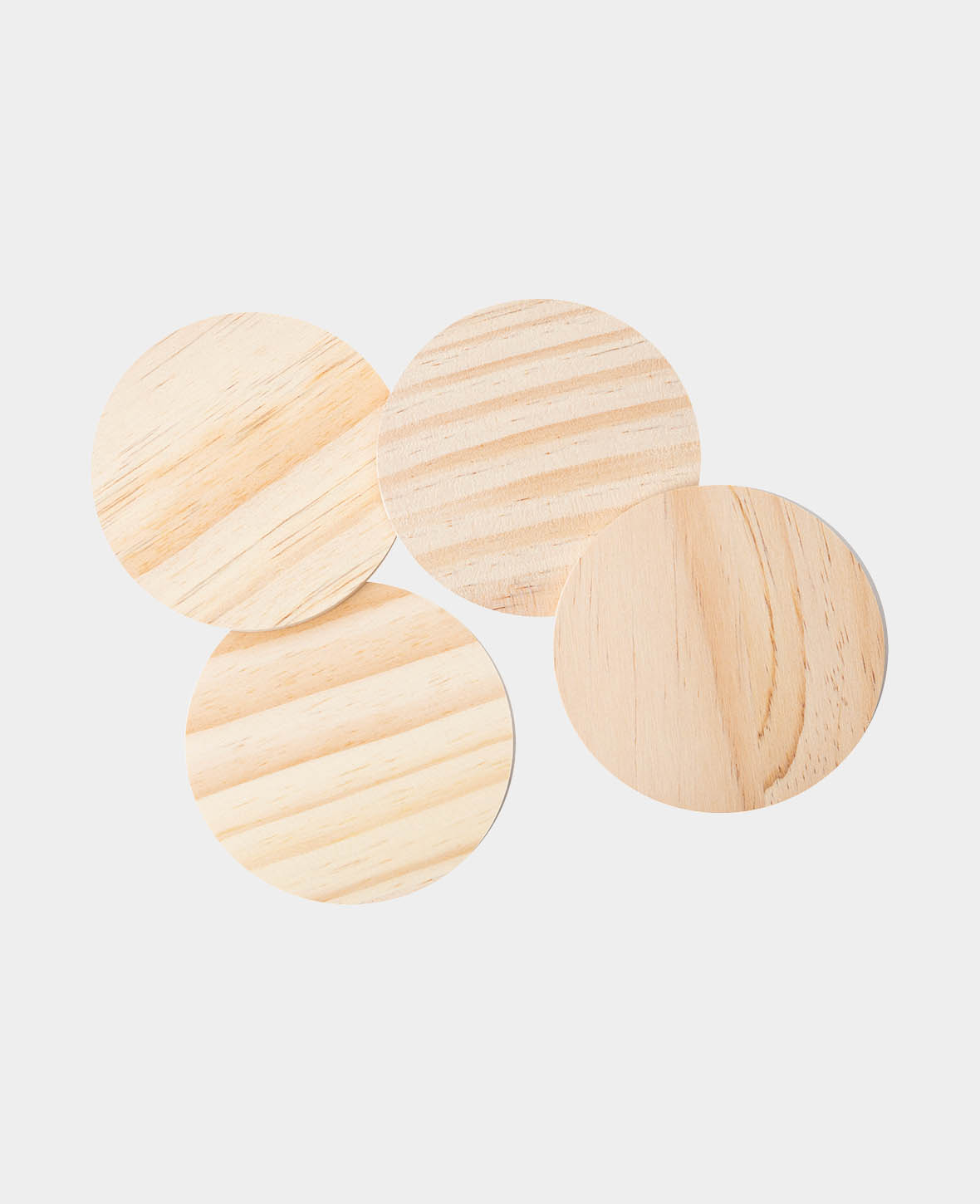 (4er Set) Kieferholz Holzscheiben für DIY / Dekorieren - Braun