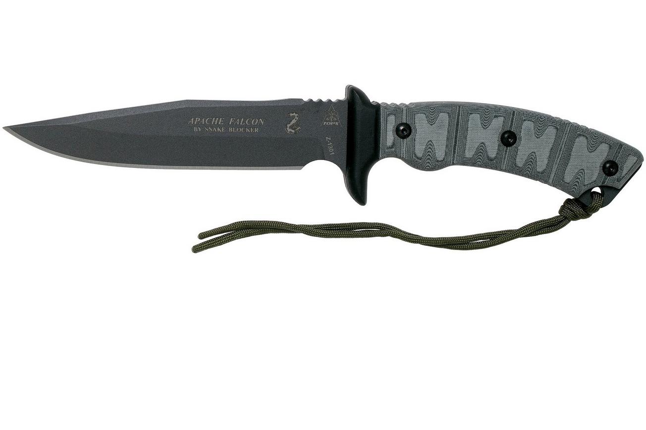 TOPS Knives Apache Falcon AFAL-01 survivalmes, Snake Blocker design