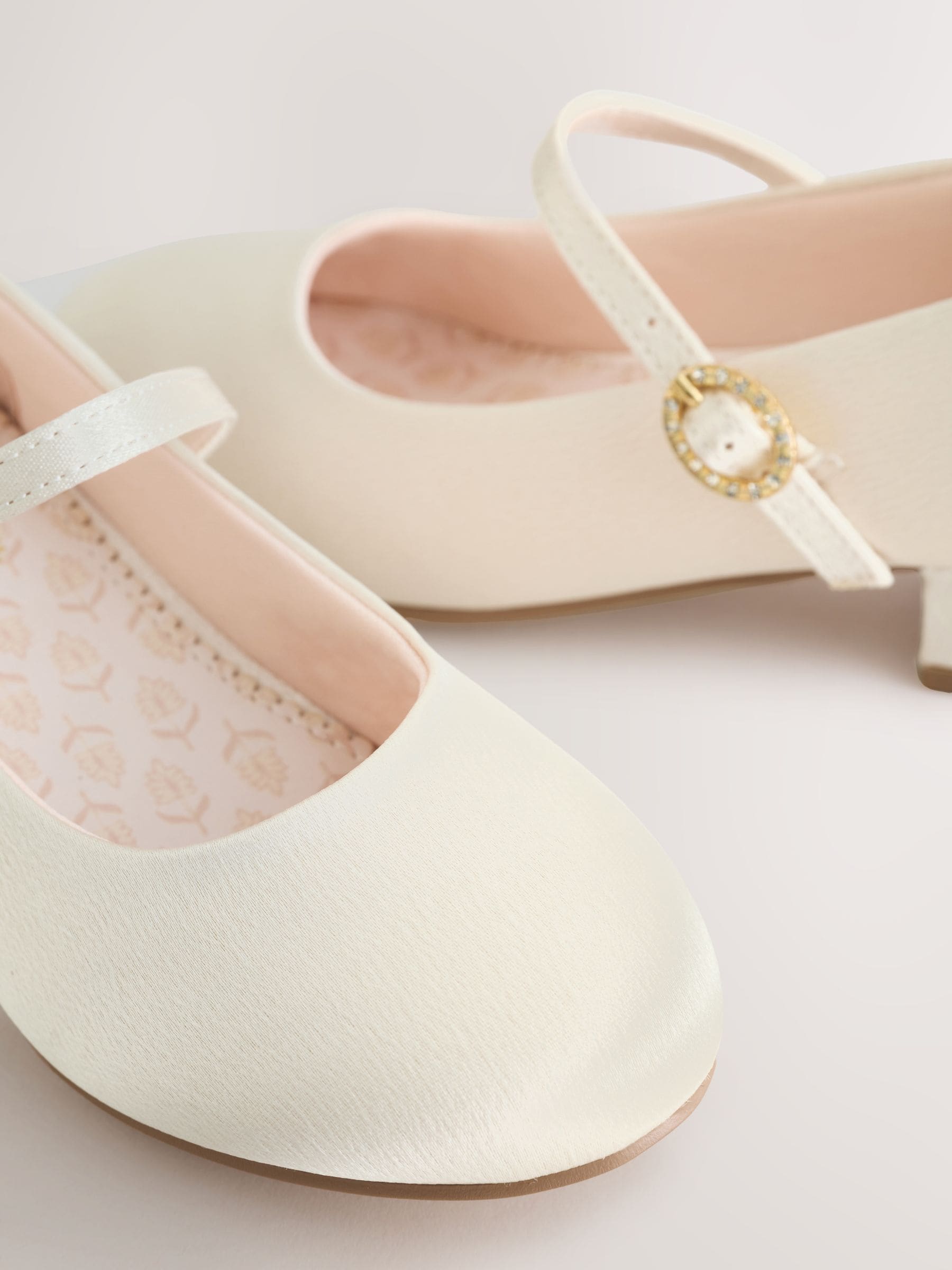 Ivoor - Stain Resistant Satin Mary Jane Flower Girl Heeled Shoes
