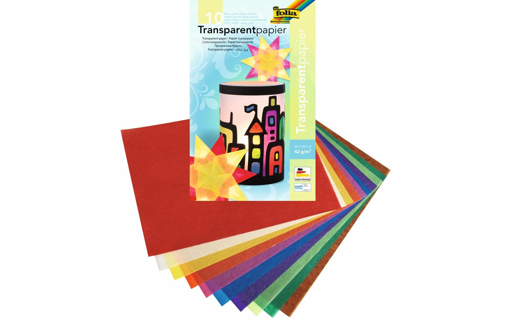 Transparentpapier 10-farbig sortiert Farbig sortiertTransparentpapier