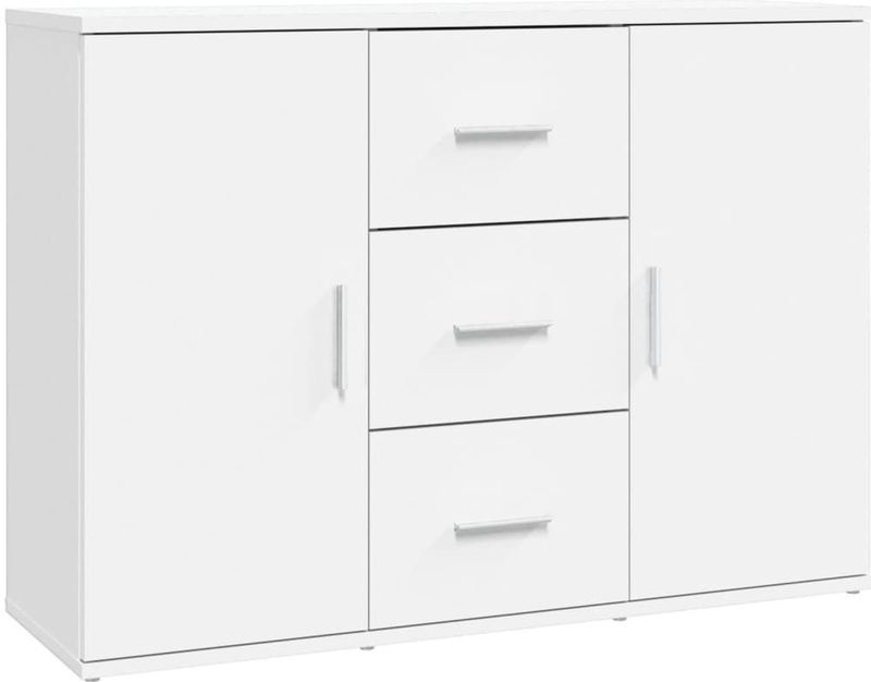 vidaXL - Dressoir - Wit - Bewerkt Hout - Minimalistisch Ontwerp