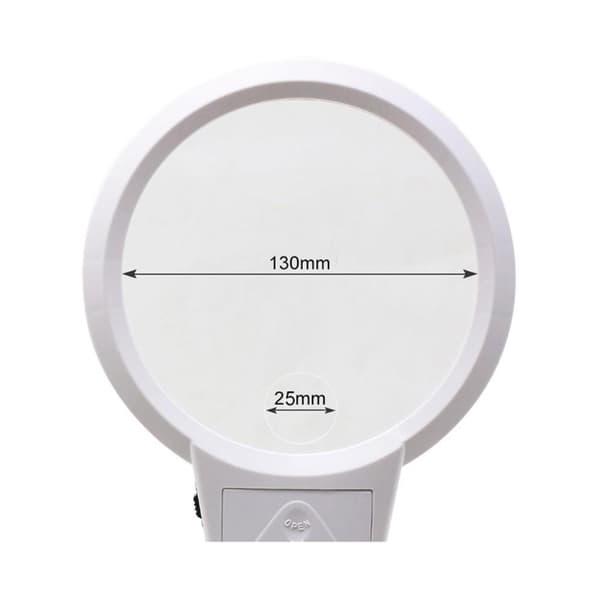 Sammenleggbar stor forstørrelsesglass med LED-lampe 2,5 x 130mm
