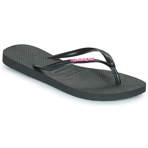 Havaianas - SLIM LOGO METALLIC - Noir / Rose