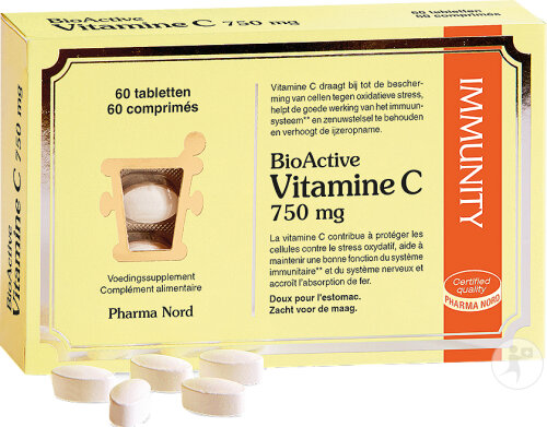Pharma Nord Bioactive Vitamine C 750mg Collagène + Immunité + Système Nerveux 60 Comprimés