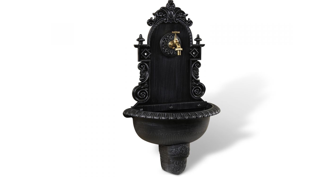 Fontaine de jardin aluminium gris 44x22x75.5cm