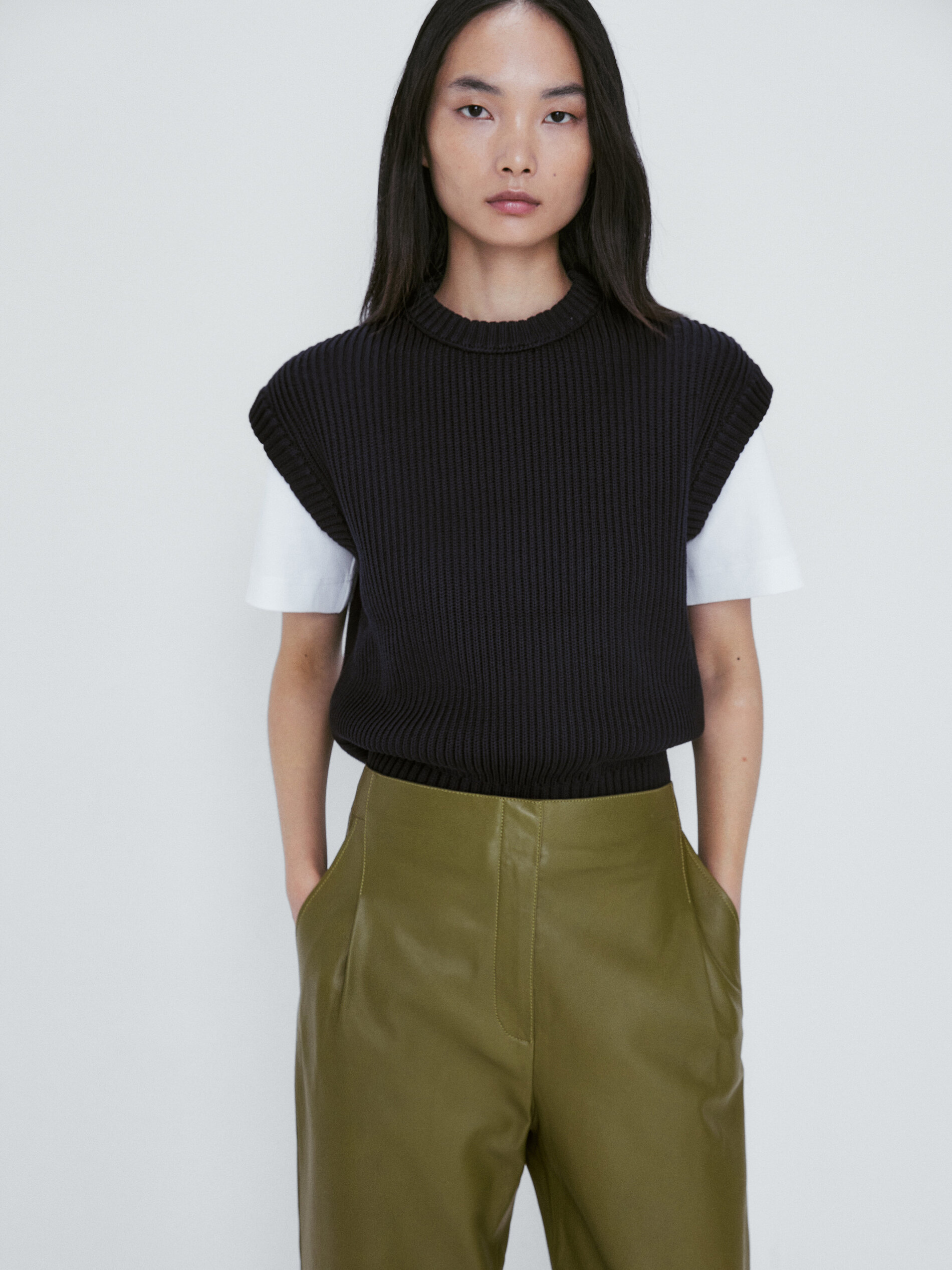 Calça de couro napa - VERDE
