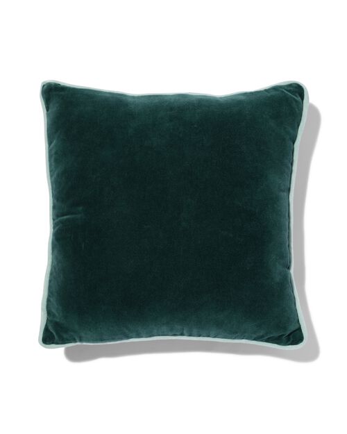 coussin d'intérieur avec housse velours vert 40 x 40