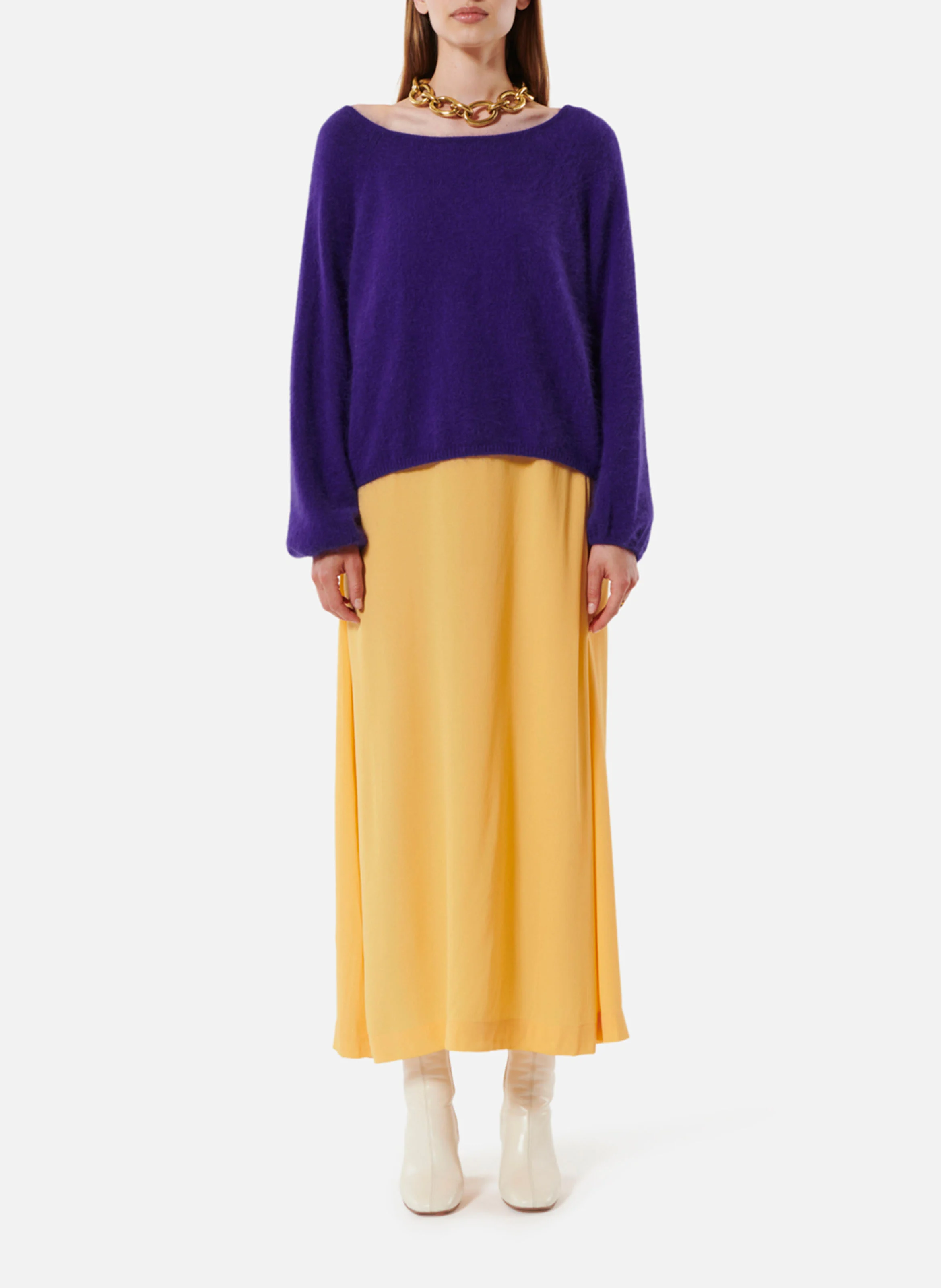 LAUPER - Pull col rond en laine mélangée | Violet