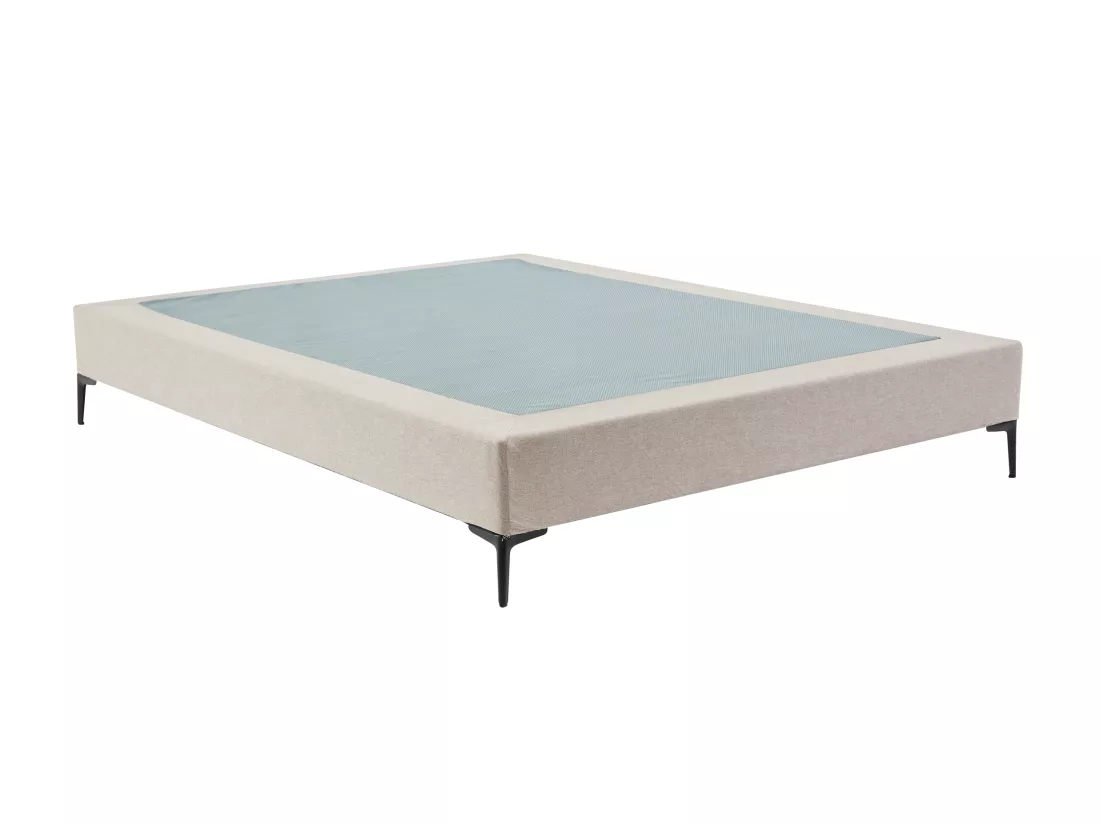 Sommier déco tapissier 140 x 200 cm déhoussable - Beige - ISANI de YSMÉE