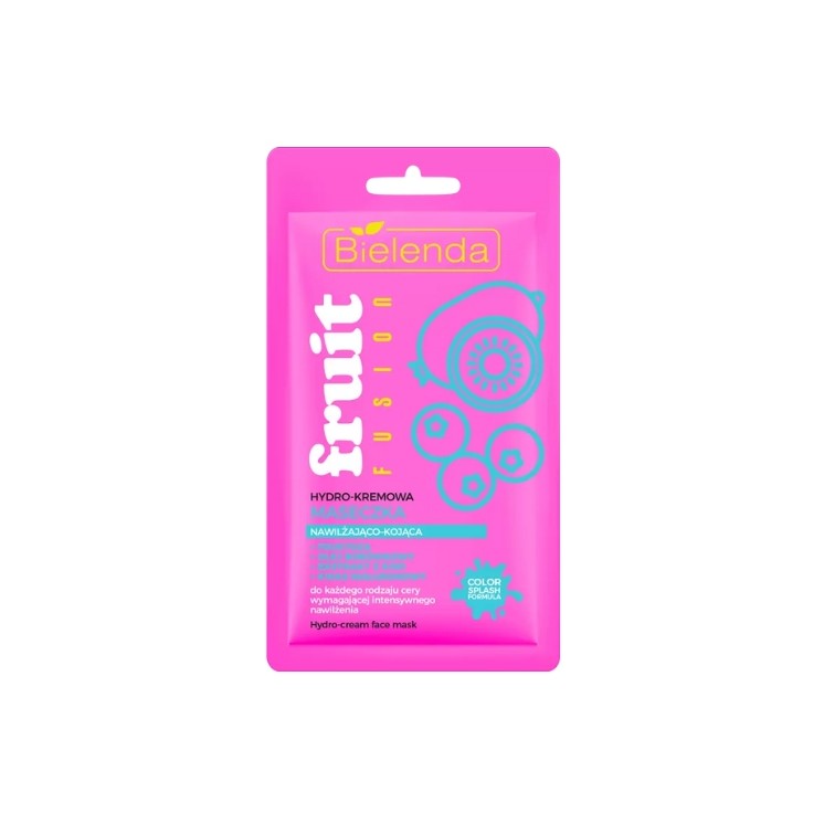 Bielenda Fruit Fusion Hydro - cremige feuchtigkeitsspendende und beruhigende Gesichtsmaske 8 g