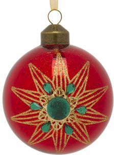 Decoris Kerstbal Diamant Glanzend Glas 8cm - Luxe Kerstversiering