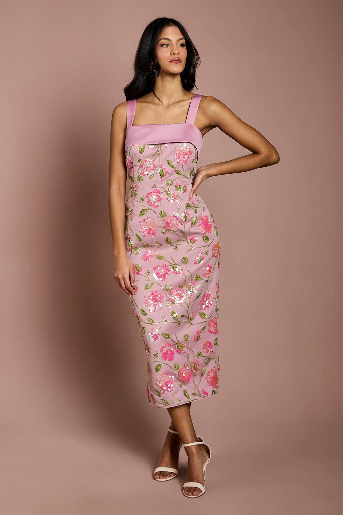 Coast Robe Fourreau Florale À Sequins Petite