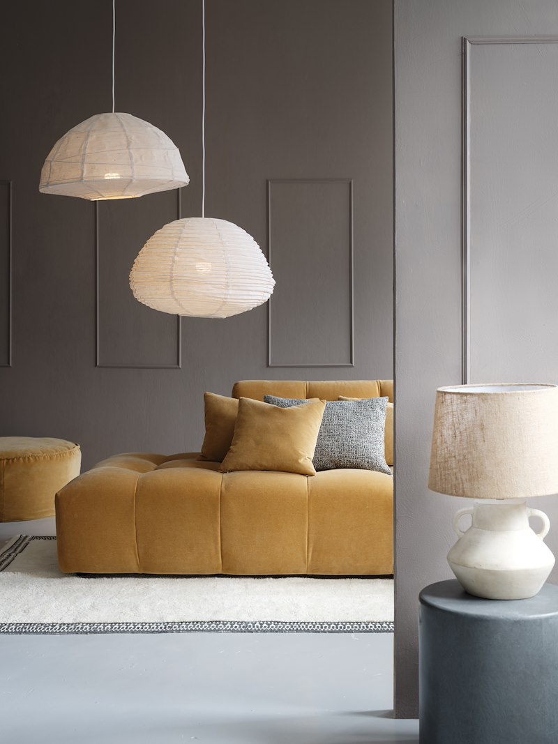 Boracay taklampe Ø60 cm. Juteskjerm med hvit ledning 120cm.