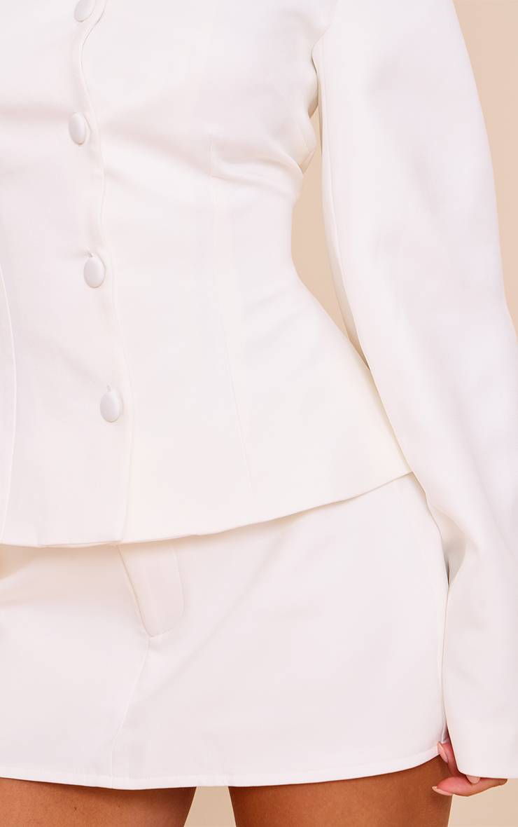 Blanc Jupe-short Tailleur Tissée Petite