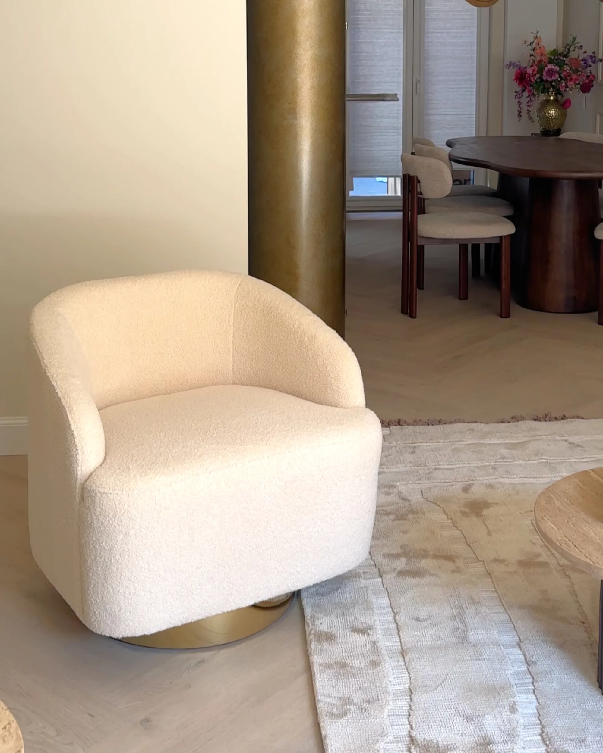 Fauteuil LAVIK Bouclé Beige