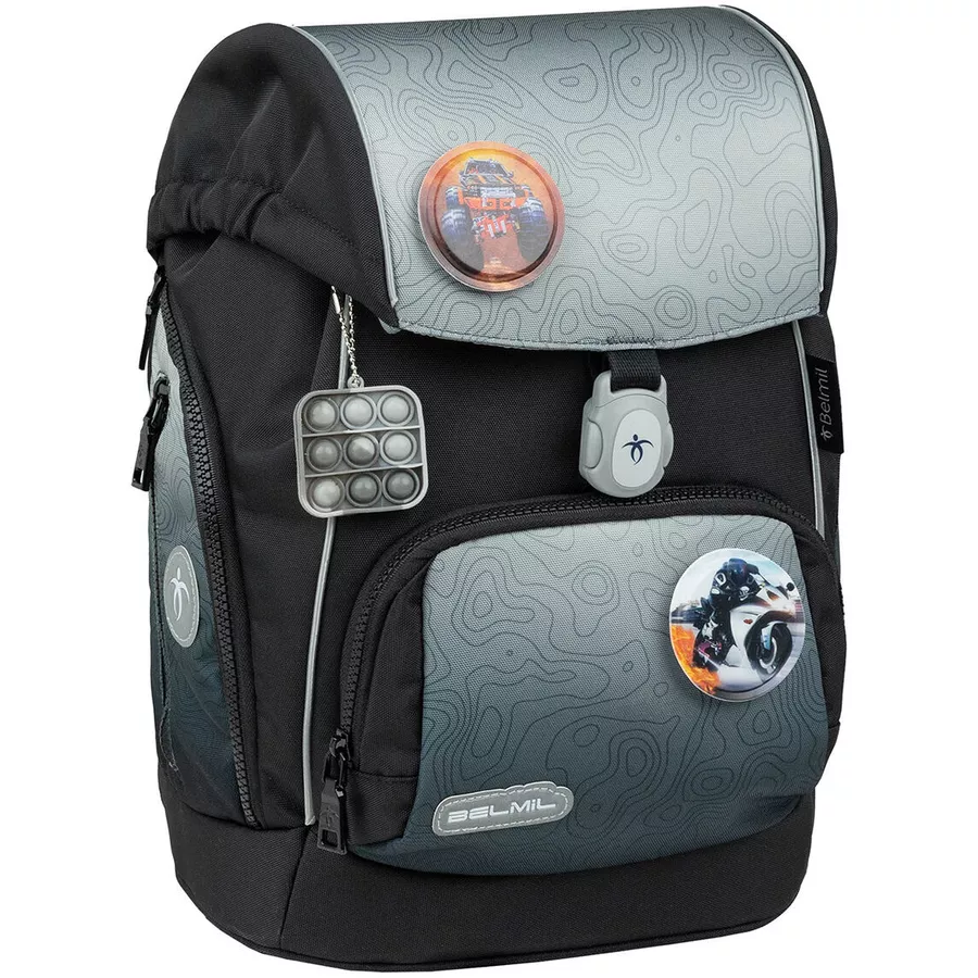 Belmil Schulranzen Premium Comfy Plus Set 5-teilig Black Grey