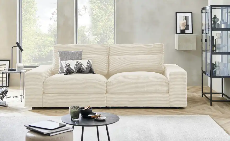 Element Branna Beige Cordstoff mit Armlehne rechts